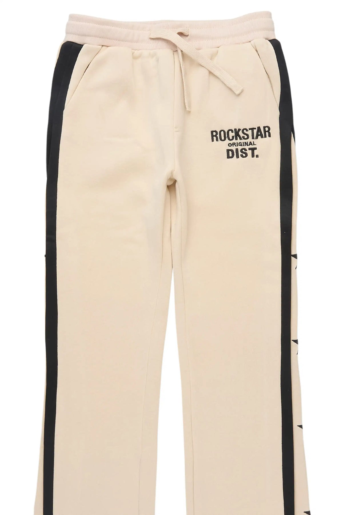 Boys Arkady Beige Stacked Flare Track Pant
