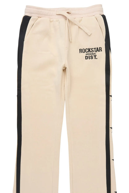 Boys Arkady Beige Stacked Flare Track Pant