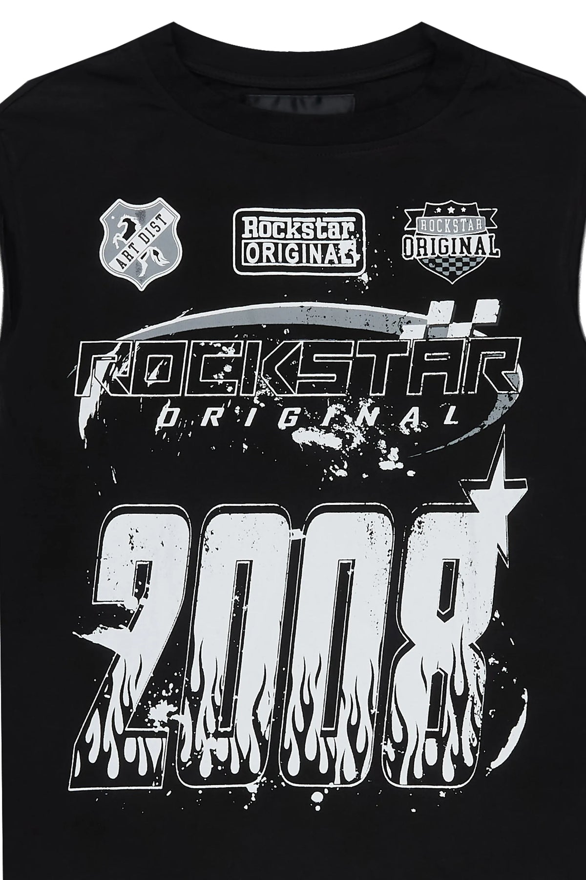 Boys Amos Black Cut Off T-Shirt