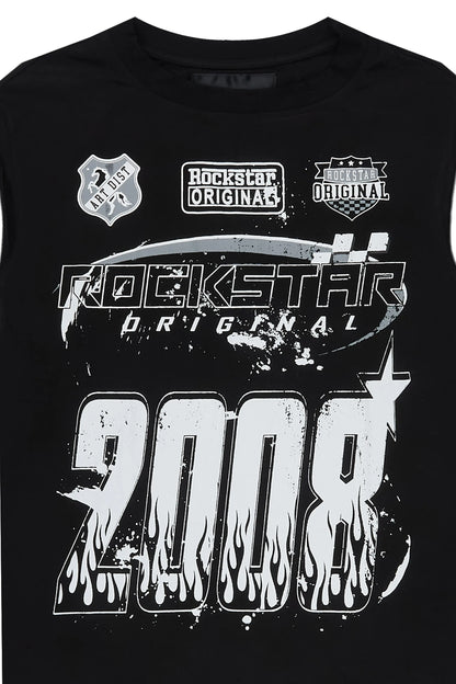 Boys Amos Black Cut Off T-Shirt