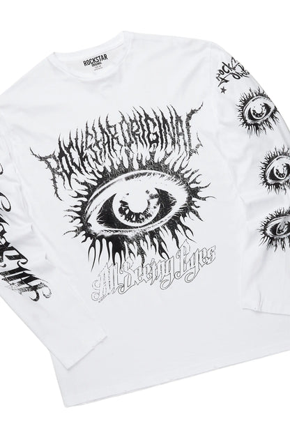 All Seeing Eyes White Long Sleeve T-Shirt & Bansi Tree Camo Super Stacked Track Set