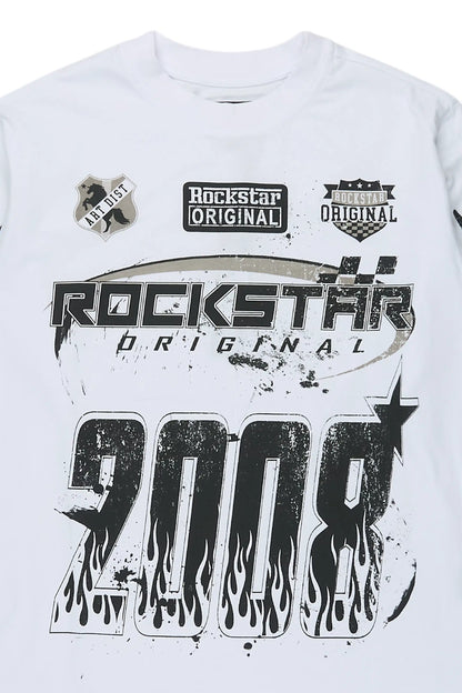 Boys Amos White Long Sleeve Graphic T-Shirt