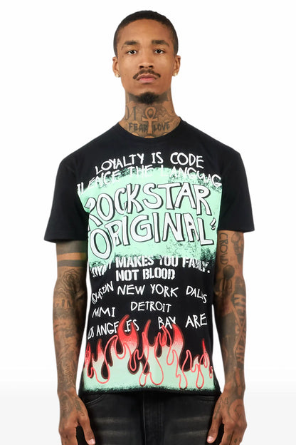 Beno 2.0 Black Oversized Graphic T-Shirt