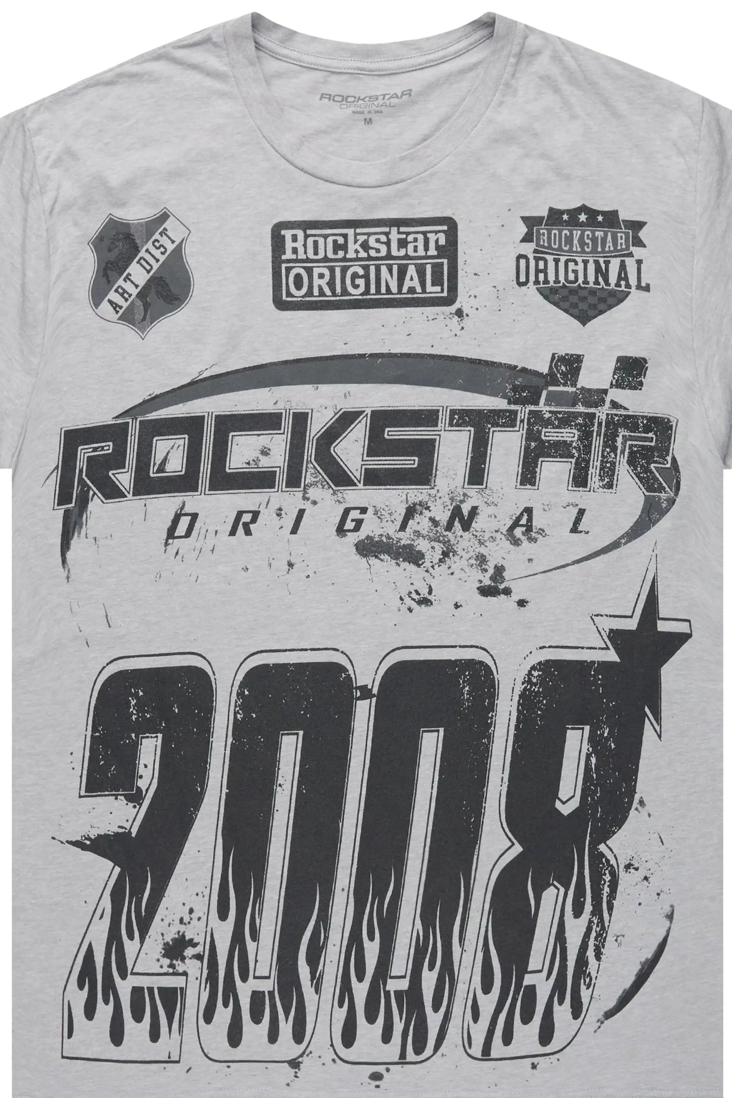 Amos 2.0 Heather Grey/Black Graphic T-Shirt