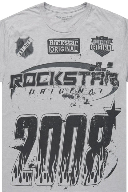Amos 2.0 Heather Grey/Black Graphic T-Shirt