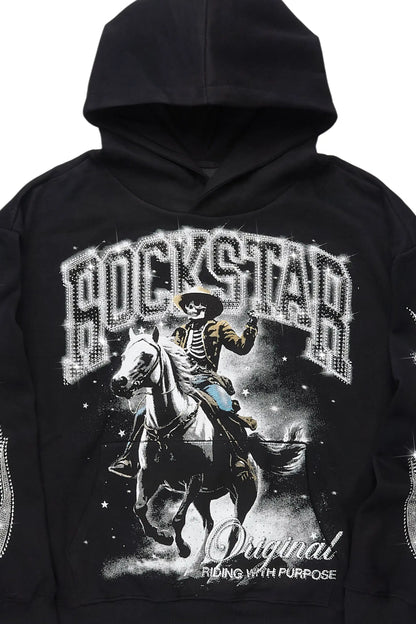 Ahnarie Black Rhinestone Hoodie