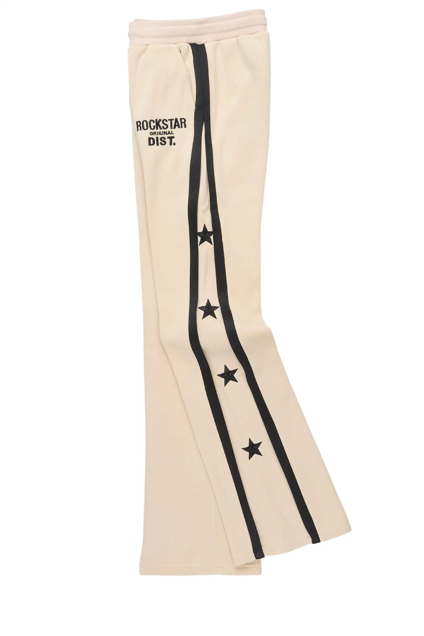 Boys Arkady Beige Stacked Flare Track Pant