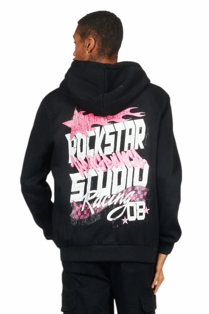 Anneso Black Graphic Hoodie