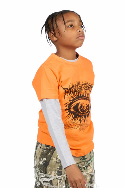 Boys All Eyes Orange Graphic T-Shirt