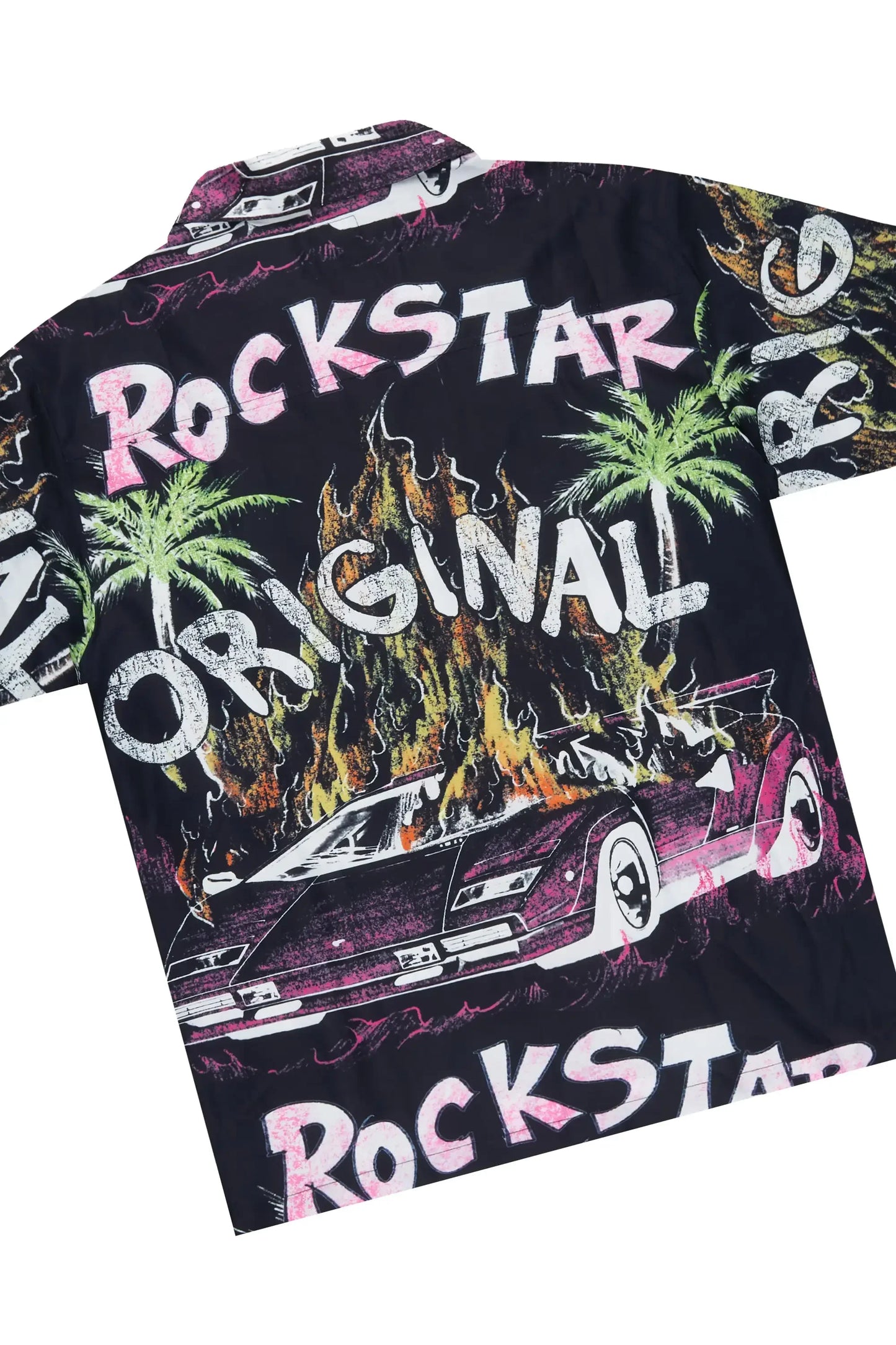 Boys Axrain Black Button Down Shirt/Short Set