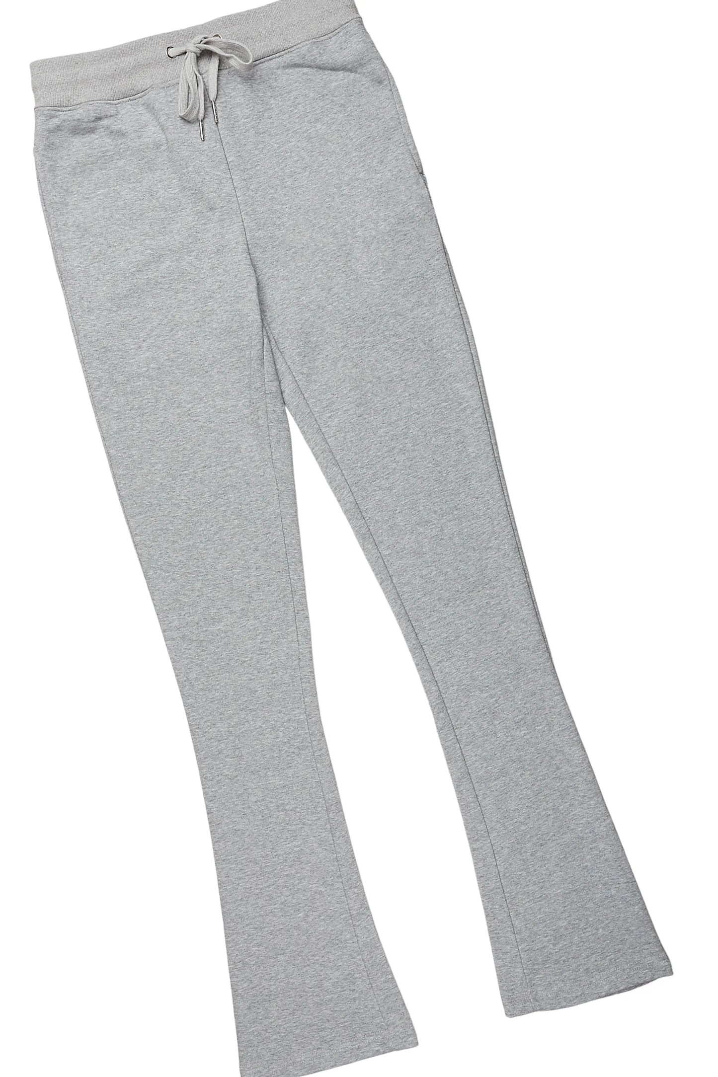 Basic Heather Grey T-Shirt/Stacked Track Pant Set
