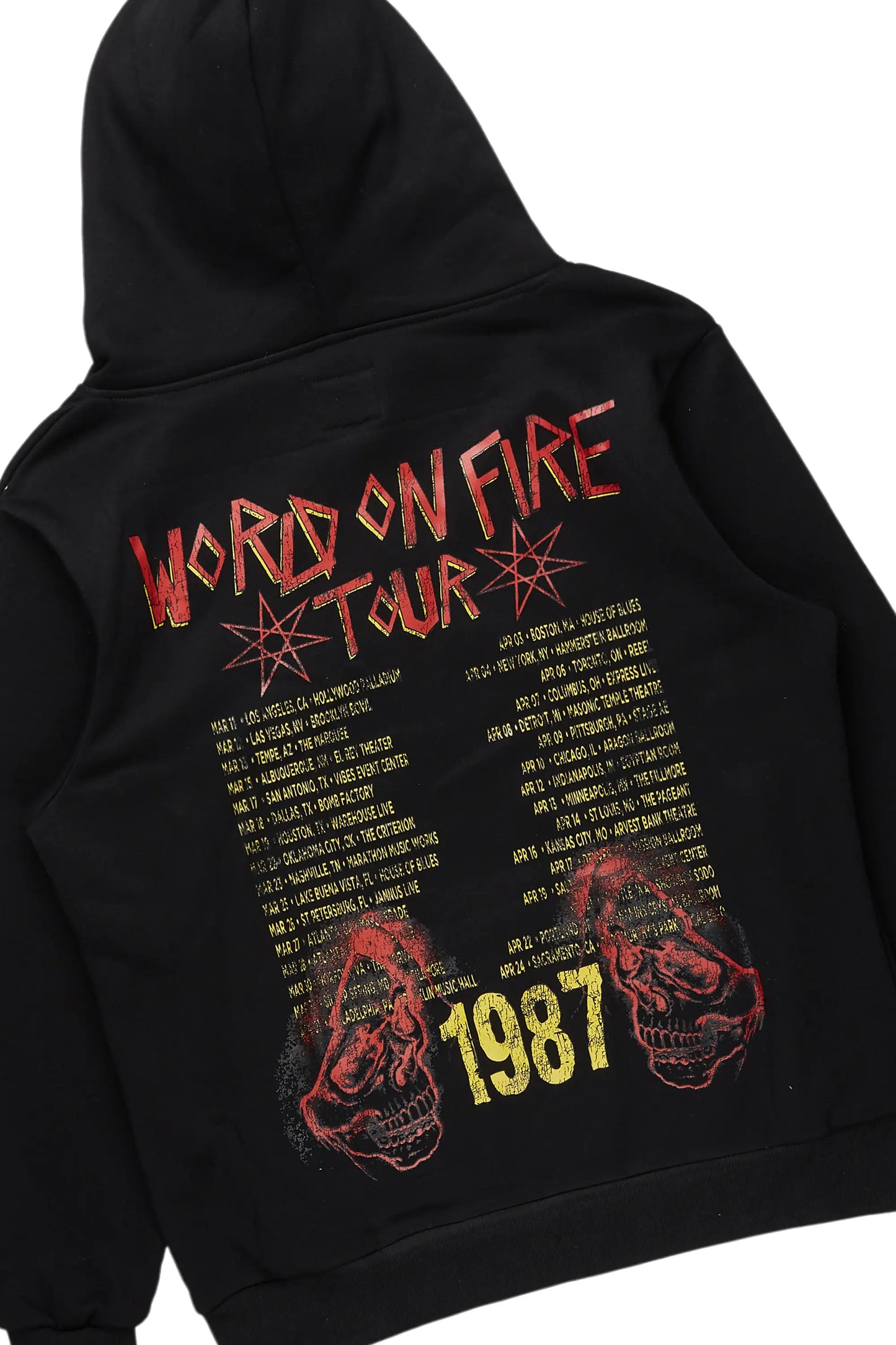 Barrett Black Hoodie & Vinson Patchwork Stacked Jean Bundle