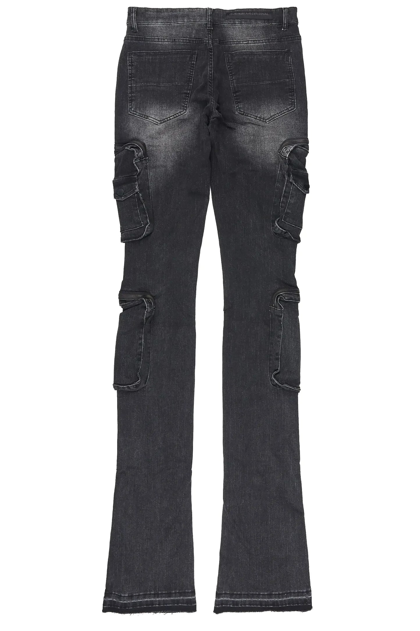 Allen Dark Grey Super Stacked Flare Jean
