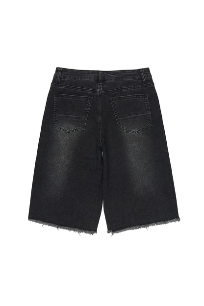 Boys Allex Black Rhinestone Baggy Jort