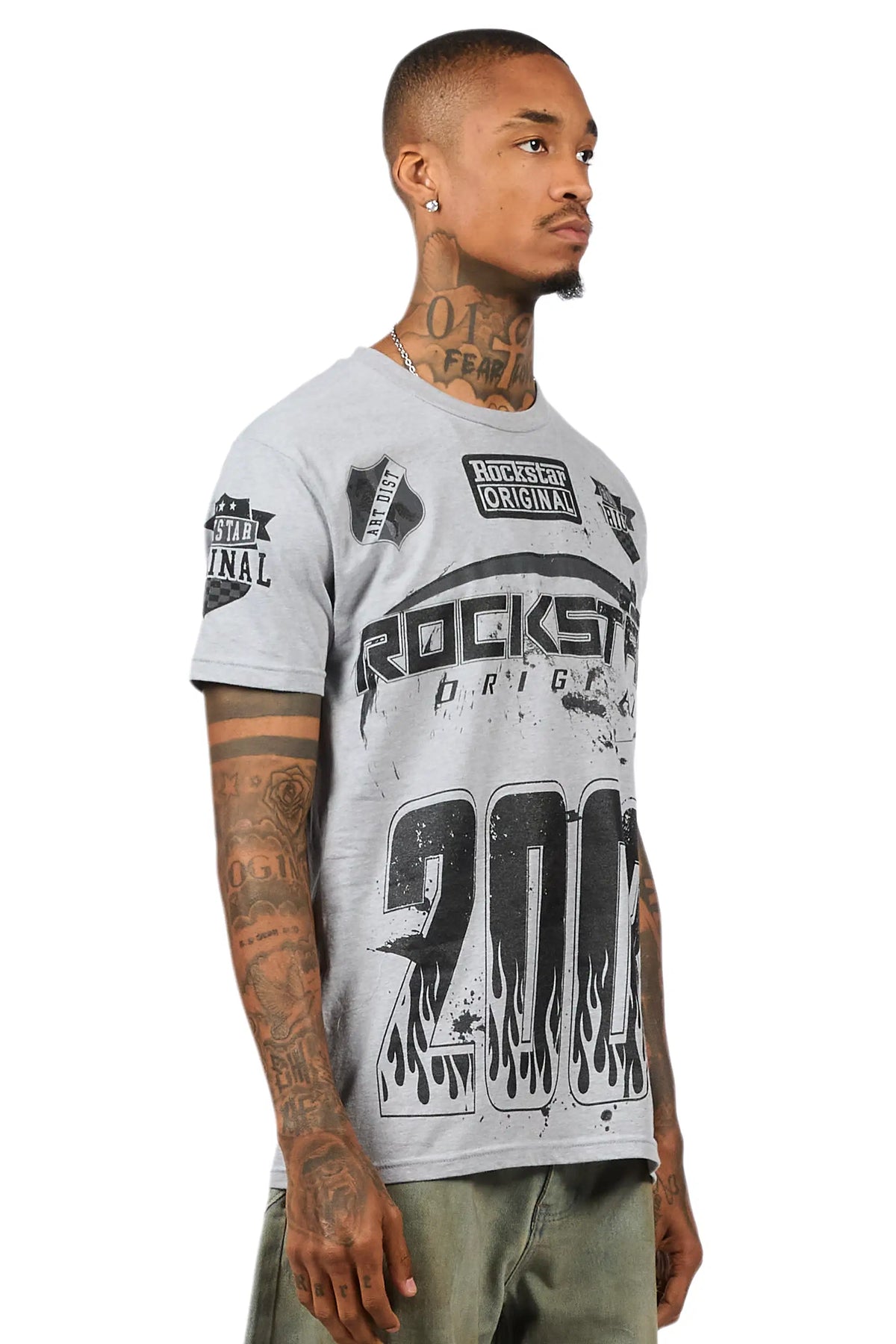 Amos 2.0 Heather Grey/Black Graphic T-Shirt