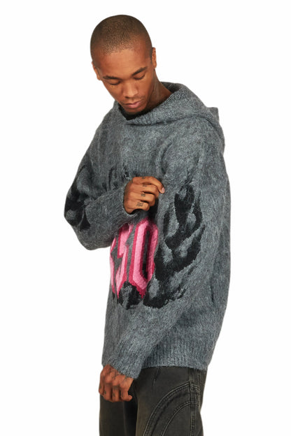 Boaz Heather Grey Graphic Hoodie