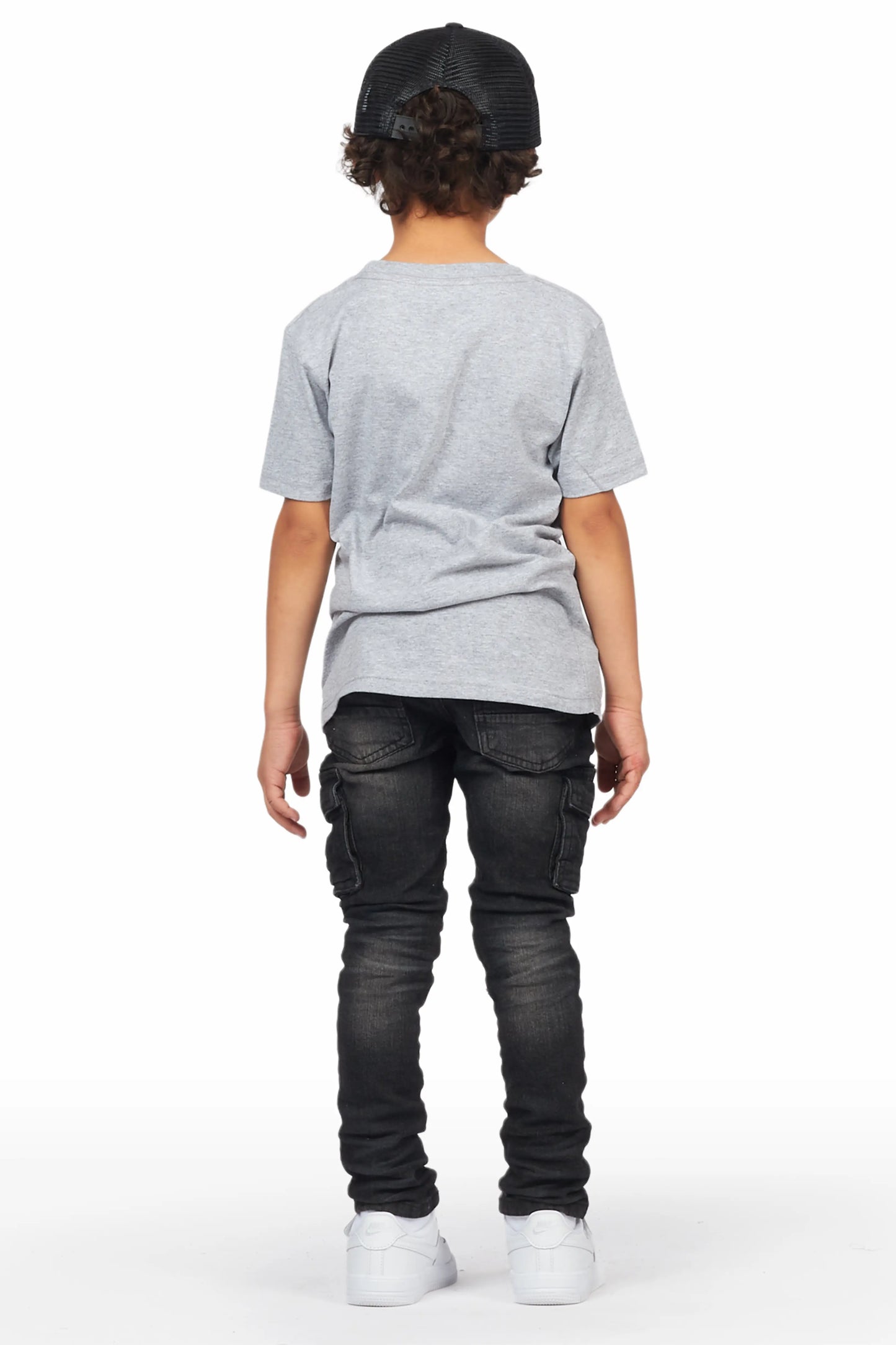 Boys Acco Grey  T-Shirt/Cargo Skinny Jean Set