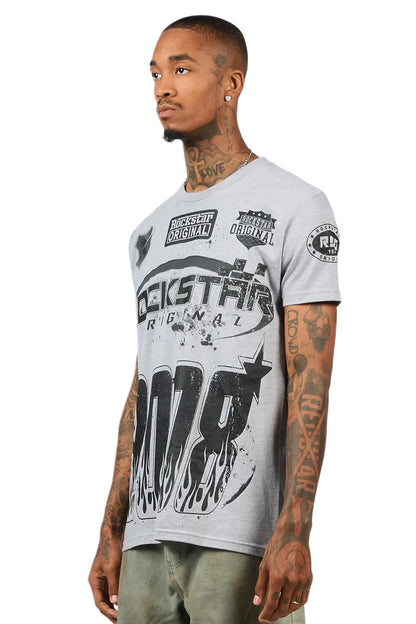 Amos 2.0 Heather Grey/Black Graphic T-Shirt