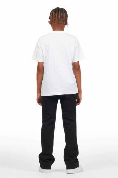 Boys Alpine Black Stacked Trackpant