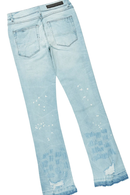 Boaz Red Long Sleeve/Stacked Flare Jean Set