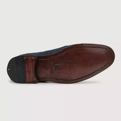 Attorney Derby Midnight Blue Suede Leather Shoes