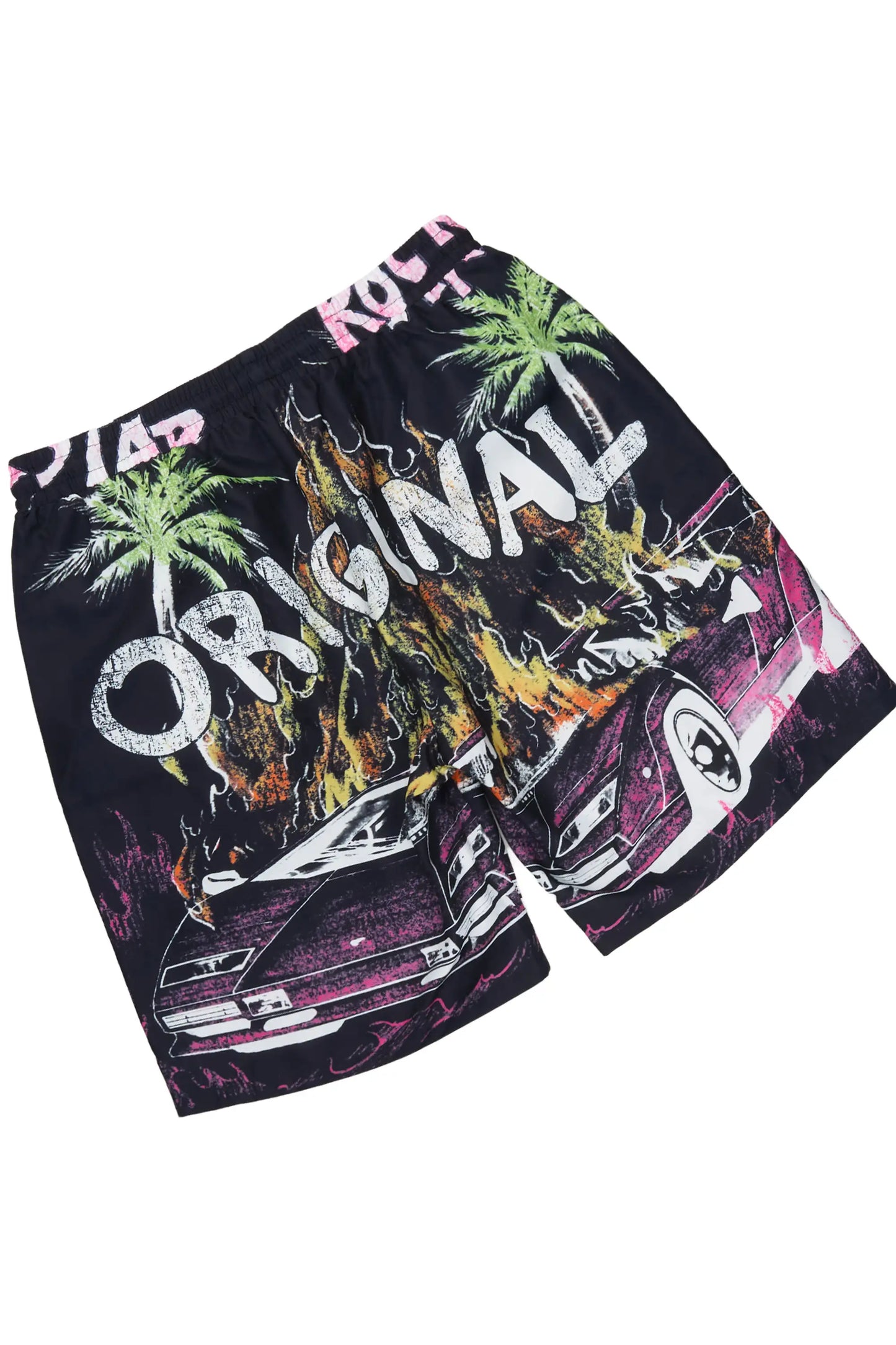 Boys Axrain Black Button Down Shirt/Short Set