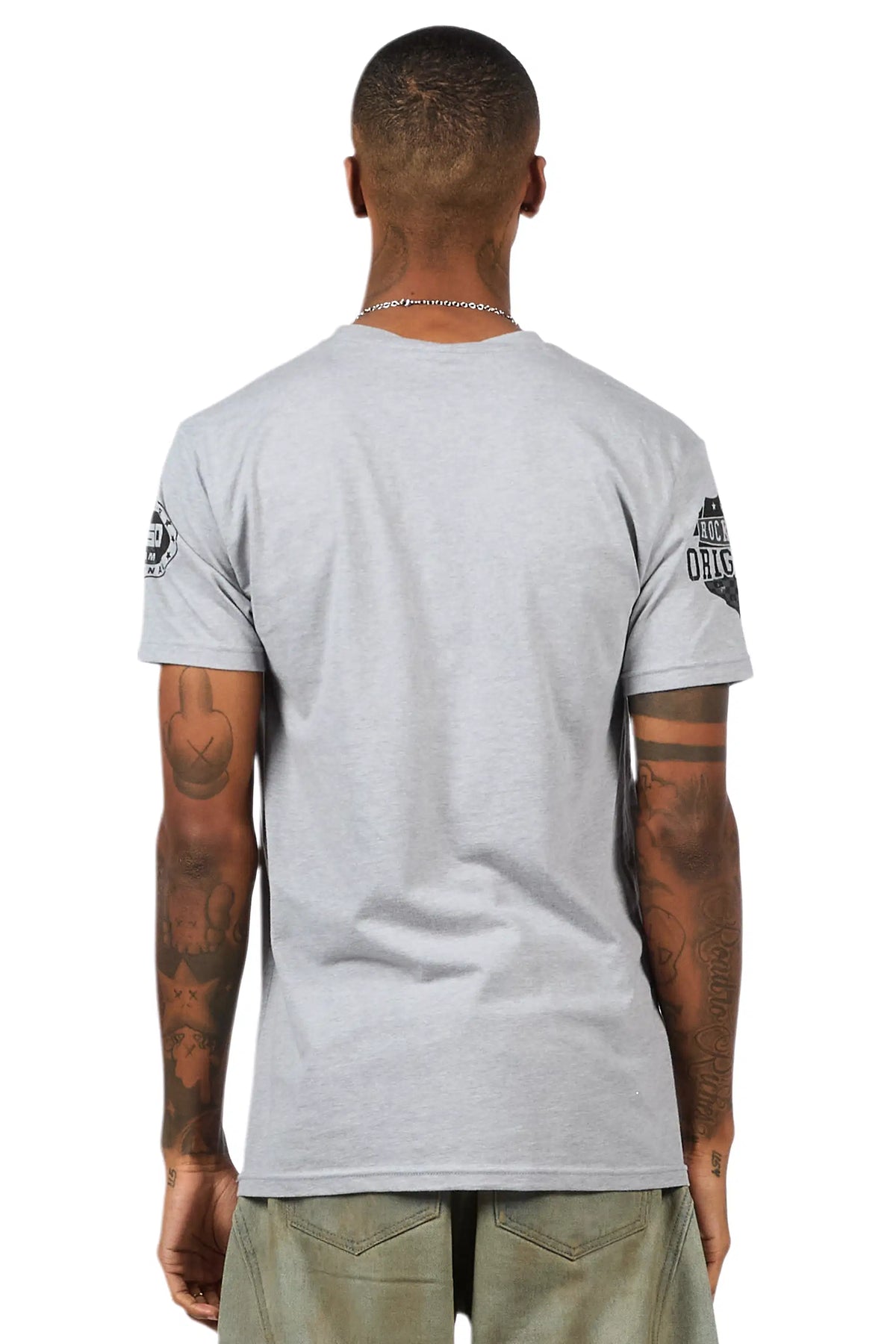 Amos 2.0 Heather Grey/Black Graphic T-Shirt