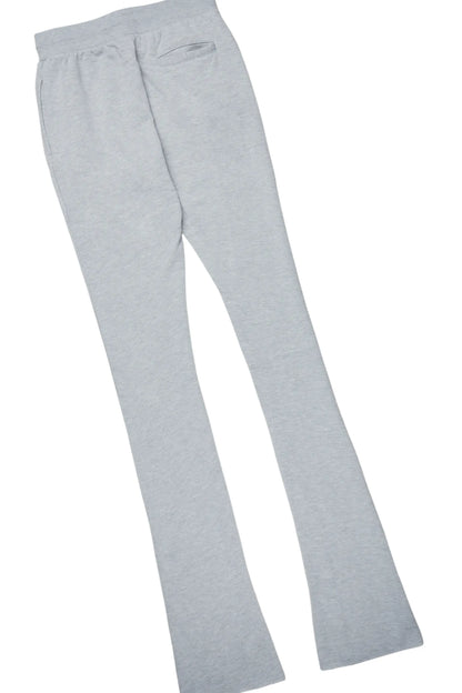 Basic Heather Grey Hoodie/Super Stacked Flare Track Set