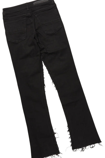 Barrett Black Hoodie & Vinson Patchwork Stacked Jean Bundle