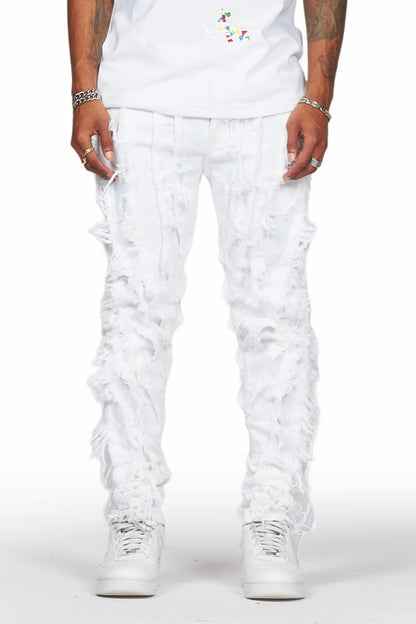 Achilles White Raw Edge Skinny Fit Jean