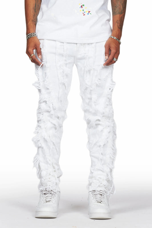 Achilles White Raw Edge Skinny Fit Jean