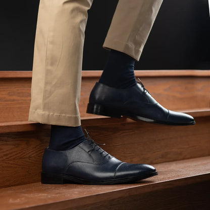 Professor Oxford Midnight Blue Leather Shoes