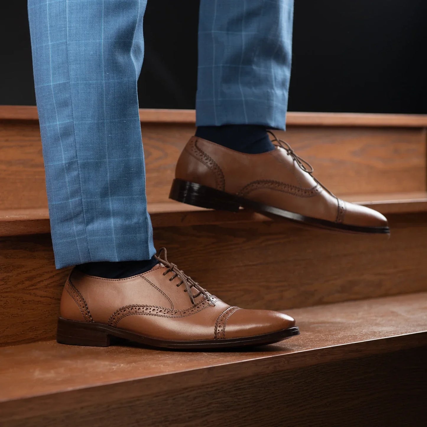 Greyson Brogues Oxford Tan Leather Shoes