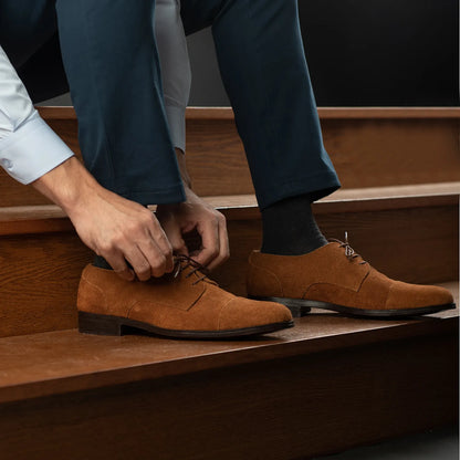 Attorney Derby Brown Suede Leather Shoes