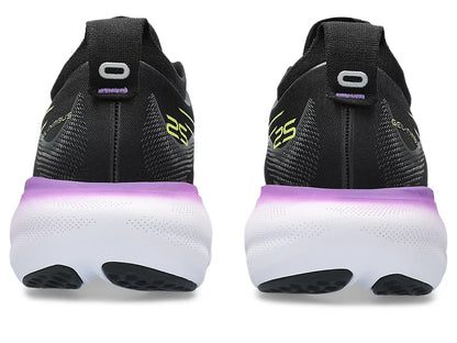 Asics Womens Gel Nimbus 25 Wide - Black/Glow Yellow (1012B437-004)
