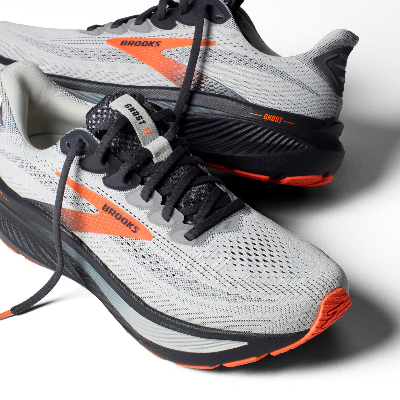 Brooks Men's Ghost 17 - Oyster Mushroom/Orange/Ebony (1104421D048)