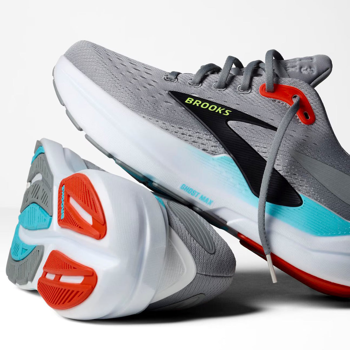 Brooks Men's Ghost Max 3 - Primer Grey/Antarctica/Red