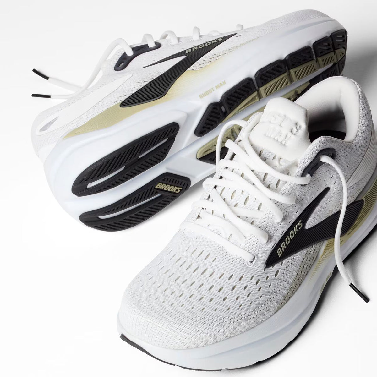 Brooks Men's Ghost Max 3 (Wide) - Bright White/Tea/Black
