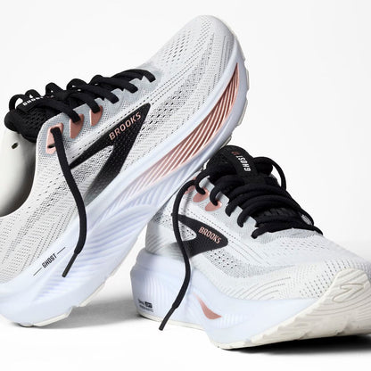 Brooks Women's Ghost 17 - White/Black/Rose Gold