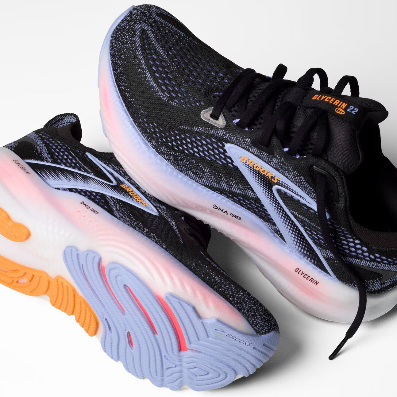 Brooks Womens Glycerin 22 - Black/Blue Heron/Orange