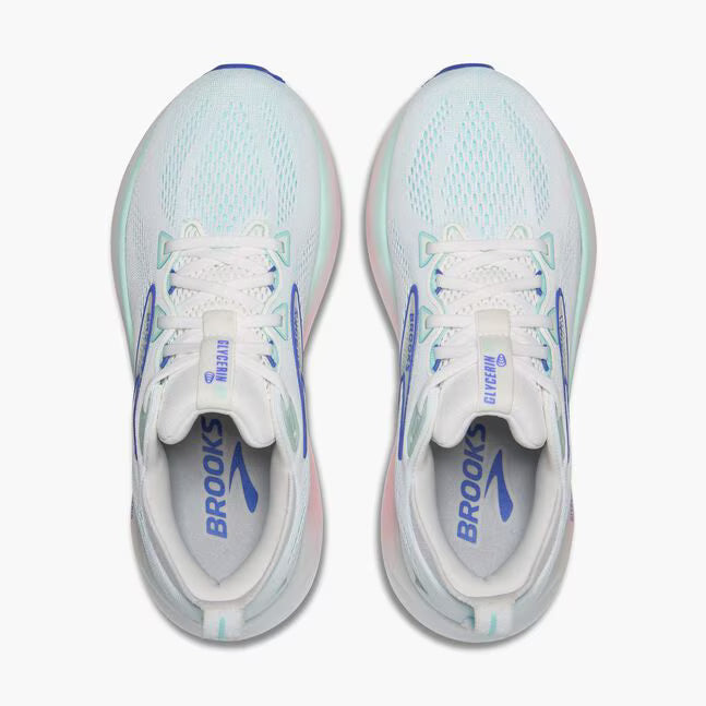 Brooks Women's Glycerin GTS 22 (Wide) - White/Limpet Shell/Amparo Blue