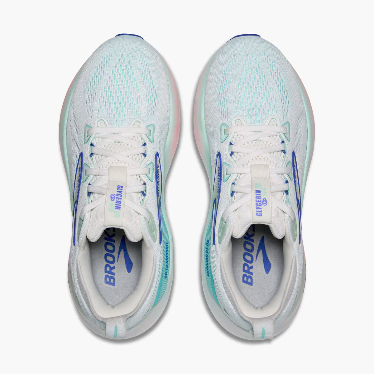 Brooks Women's Glycerin GTS 22 - White/Limpet Shell/Amparo Blue