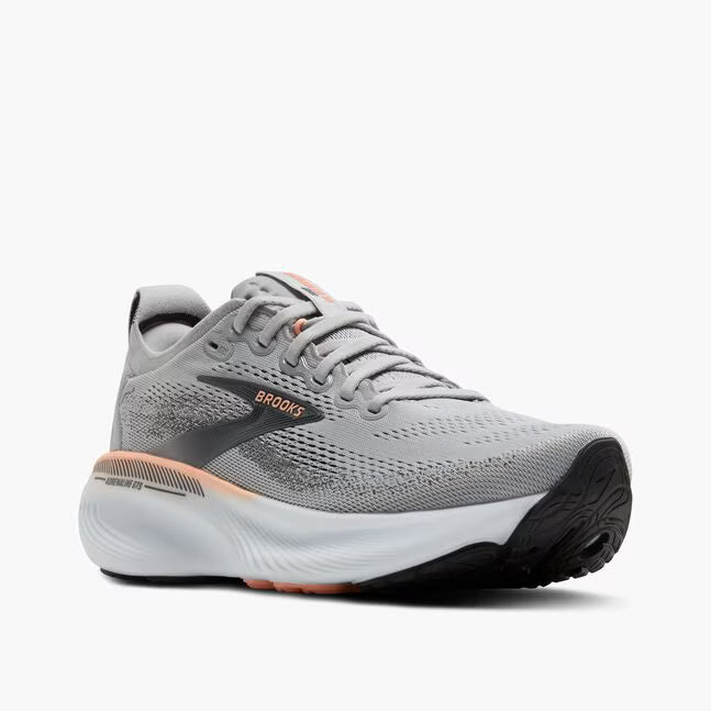 Brooks Women's Adrenaline GTS 25 - Grey/Blackened Pearl/Coral - Extra Wide (2E)