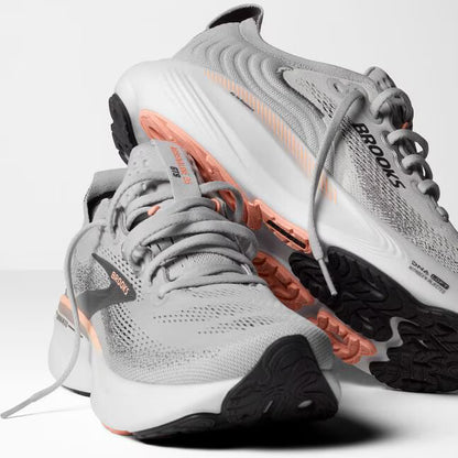 Brooks Women's Adrenaline GTS 25 - Grey/Blackened Pearl/Coral - Extra Wide (2E)