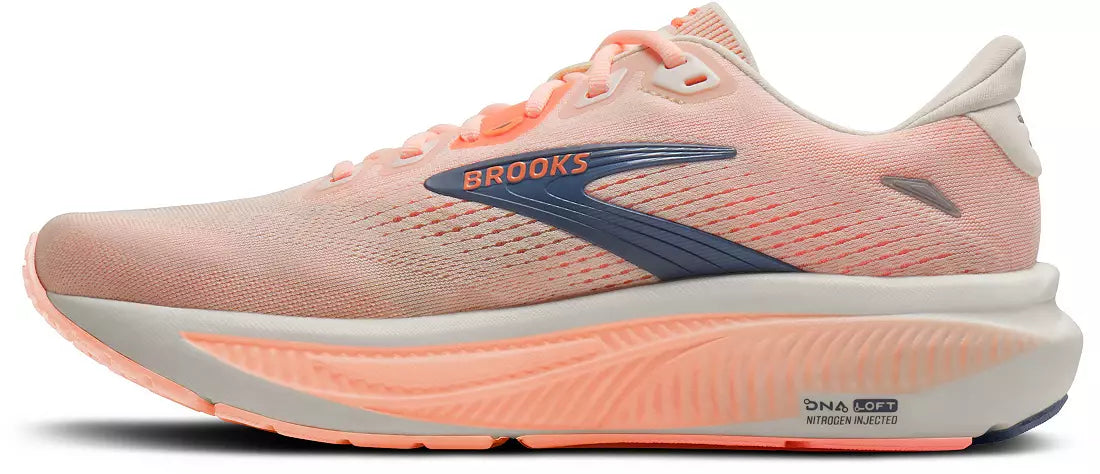 Brooks Women's Ghost 18 (Wide) - Star White/Cyber Peach/Grey