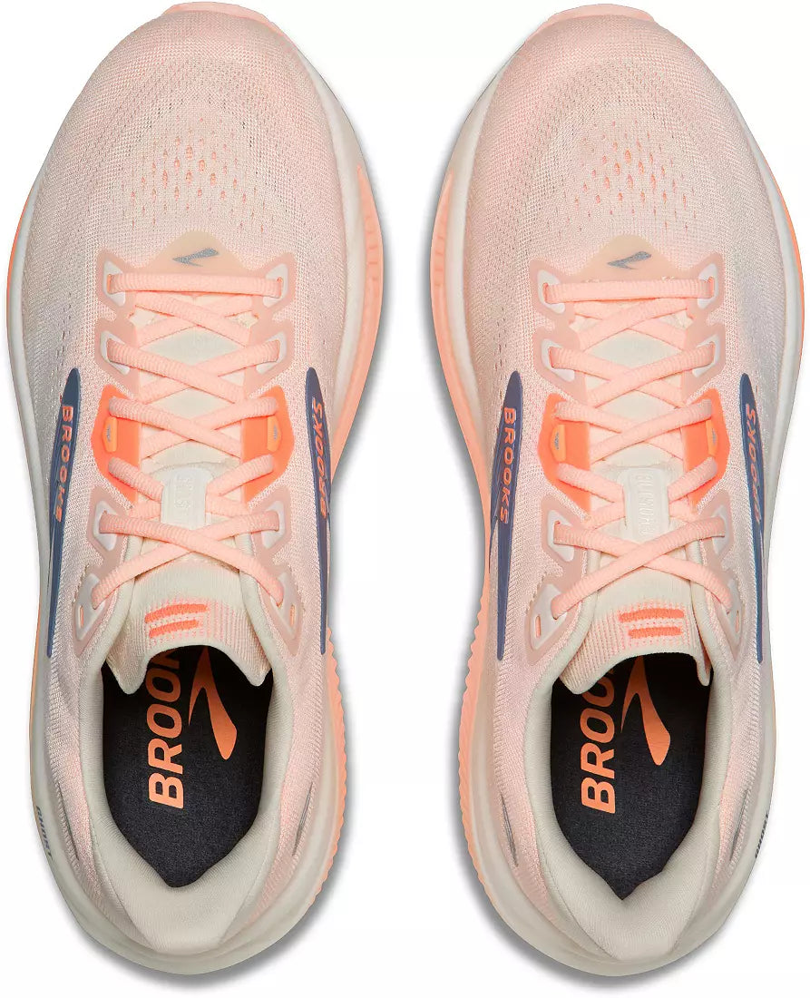 Brooks Women's Ghost 18 (Wide) - Star White/Cyber Peach/Grey