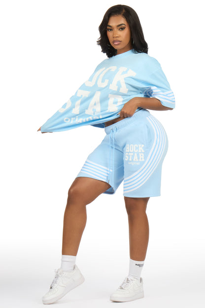 Aeriel Blue T-Shirt Short Set