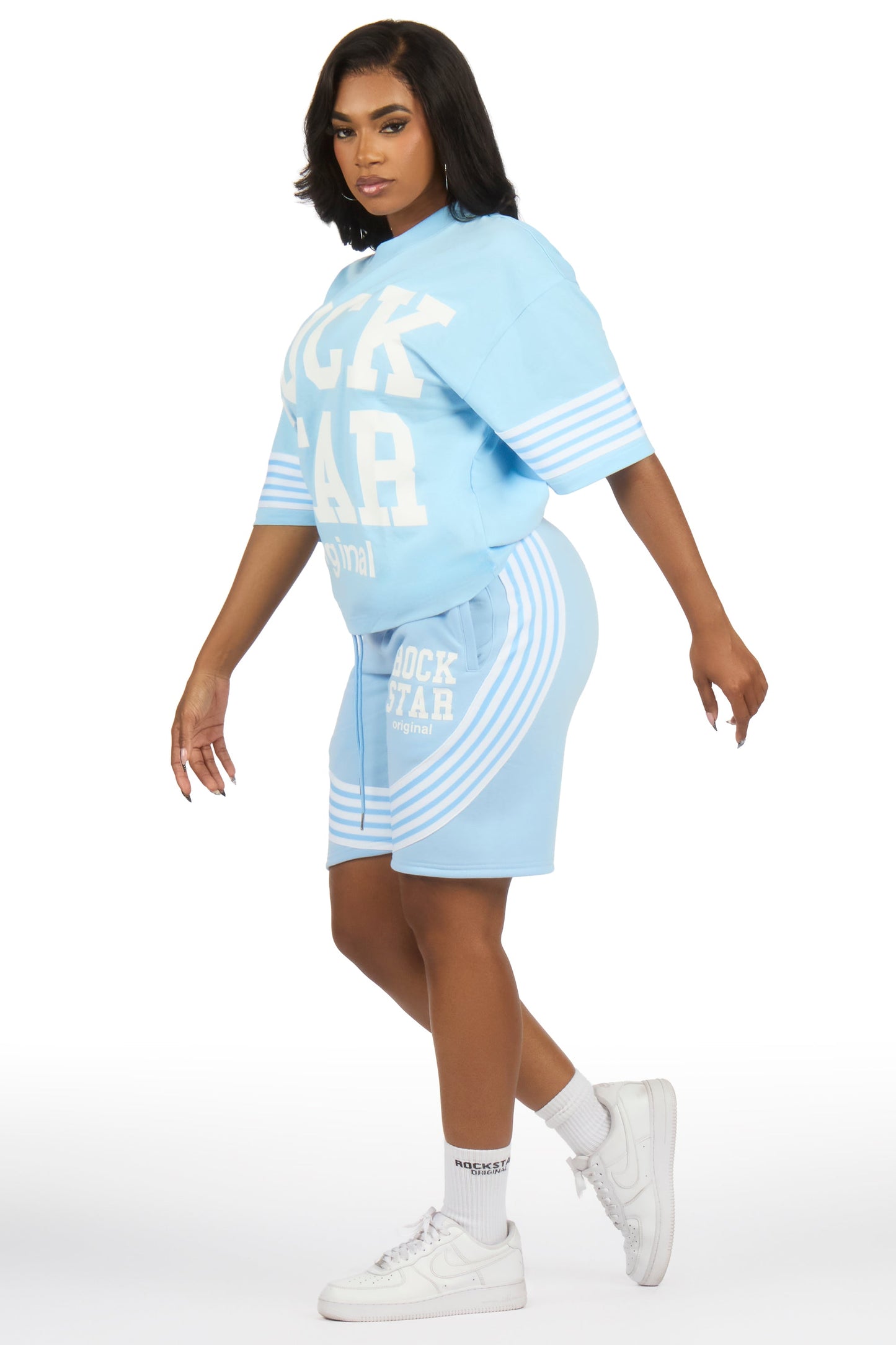 Aeriel Blue T-Shirt Short Set