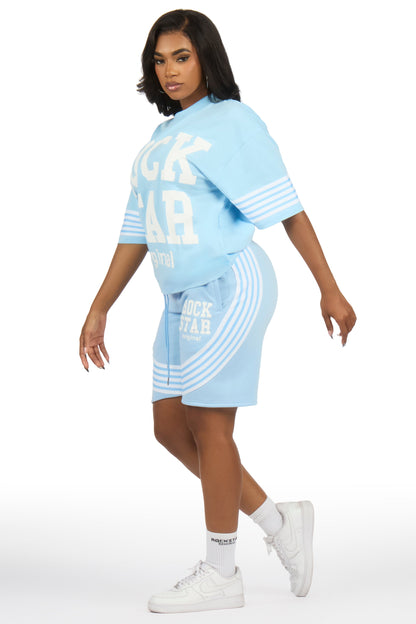 Aeriel Blue T-Shirt Short Set
