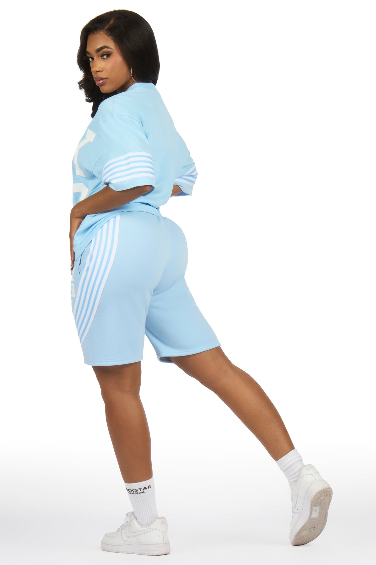 Aeriel Blue T-Shirt Short Set
